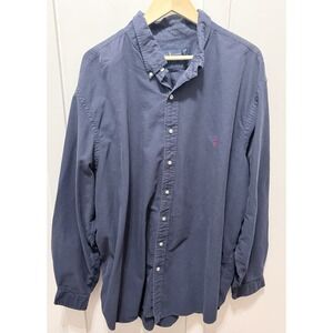 RALPH LAUREN Men Size 3XB 3G Navy Classic Fit Long Sleeve Shirt Oxford Blue